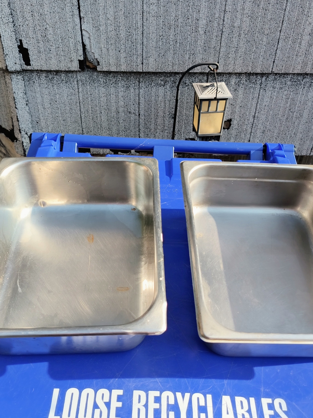 Metal Serving Pans Not a Set Used 3 3/4 Tall X 12 1/2 X 10 1/8